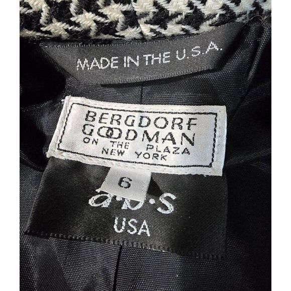 Vintage Bergdorf Goodman Womens Houndstooth Blazer Jacket Size 6 - Picture 6 of 7